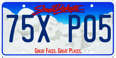 SD license plate 75XP05