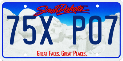 SD license plate 75XP07