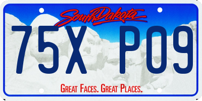 SD license plate 75XP09