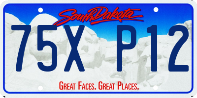 SD license plate 75XP12