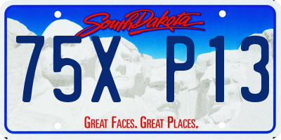SD license plate 75XP13