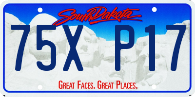 SD license plate 75XP17