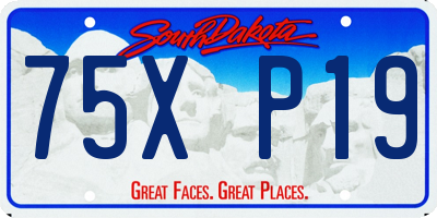 SD license plate 75XP19