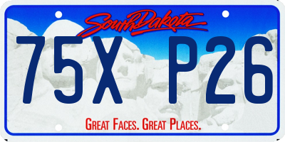SD license plate 75XP26