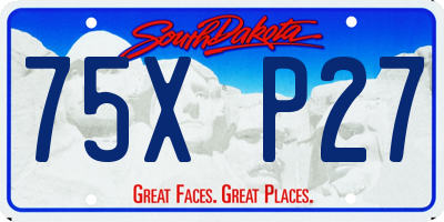 SD license plate 75XP27