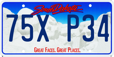SD license plate 75XP34