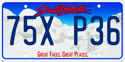 SD license plate 75XP36