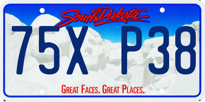 SD license plate 75XP38