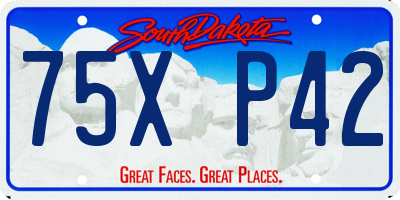 SD license plate 75XP42