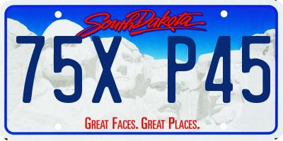 SD license plate 75XP45