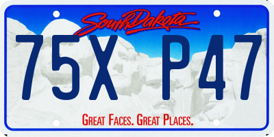 SD license plate 75XP47