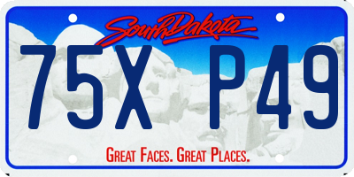 SD license plate 75XP49