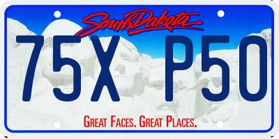 SD license plate 75XP50