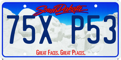 SD license plate 75XP53