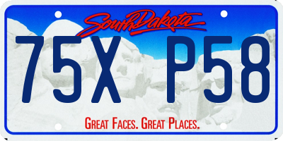 SD license plate 75XP58