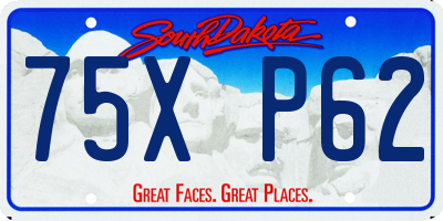 SD license plate 75XP62
