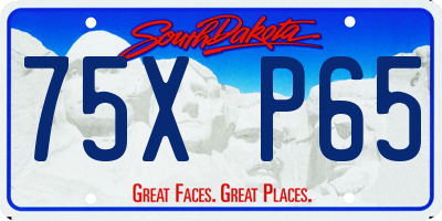 SD license plate 75XP65