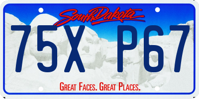 SD license plate 75XP67