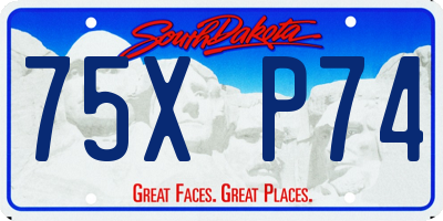 SD license plate 75XP74