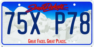 SD license plate 75XP78