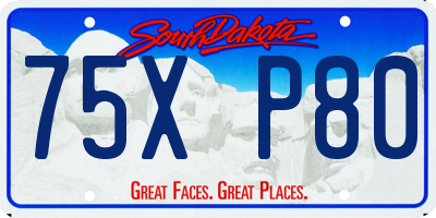 SD license plate 75XP80
