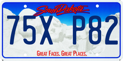 SD license plate 75XP82
