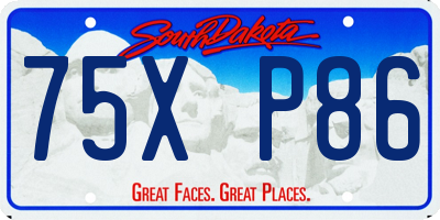 SD license plate 75XP86