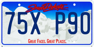 SD license plate 75XP90