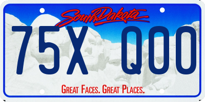 SD license plate 75XQ00
