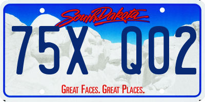 SD license plate 75XQ02