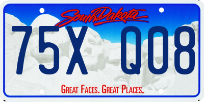 SD license plate 75XQ08