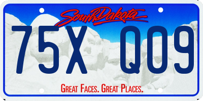 SD license plate 75XQ09