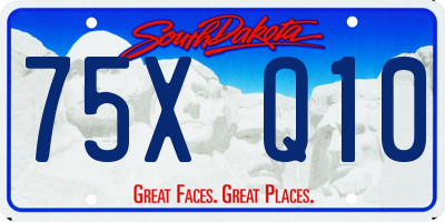 SD license plate 75XQ10