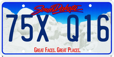 SD license plate 75XQ16