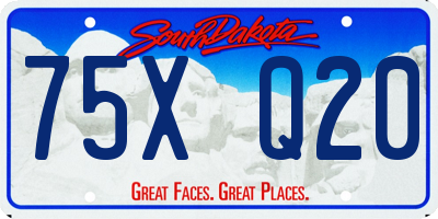 SD license plate 75XQ20