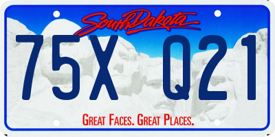 SD license plate 75XQ21