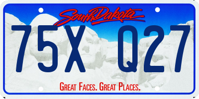 SD license plate 75XQ27