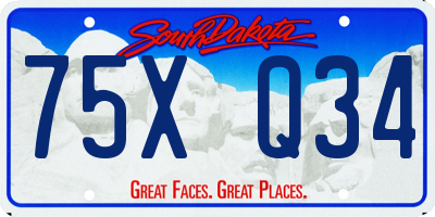 SD license plate 75XQ34