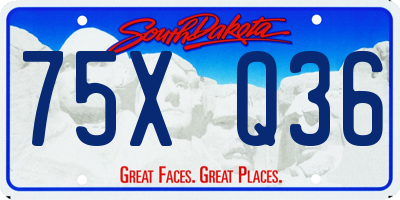 SD license plate 75XQ36