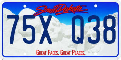 SD license plate 75XQ38