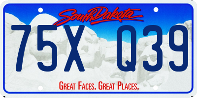 SD license plate 75XQ39