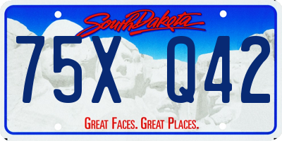 SD license plate 75XQ42
