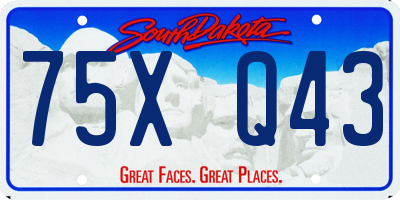 SD license plate 75XQ43