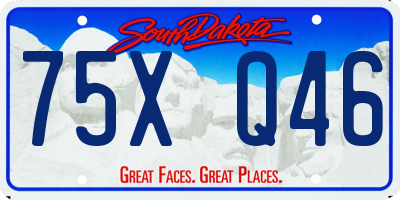 SD license plate 75XQ46