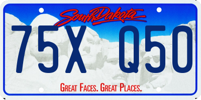 SD license plate 75XQ50