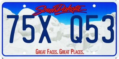 SD license plate 75XQ53