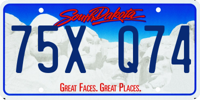 SD license plate 75XQ74