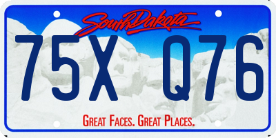 SD license plate 75XQ76