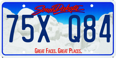 SD license plate 75XQ84