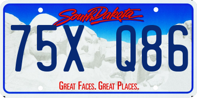 SD license plate 75XQ86